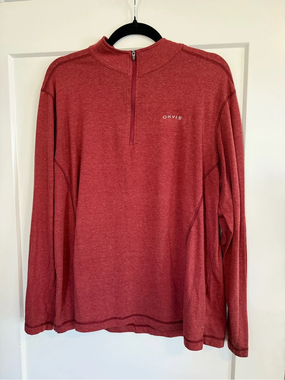 Orvis Men's Heathered Red Half-Zip Performance Pullover